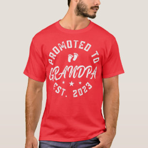 Mens Promoted To Grandpa 2023 New Grandfather To B T-Shirt