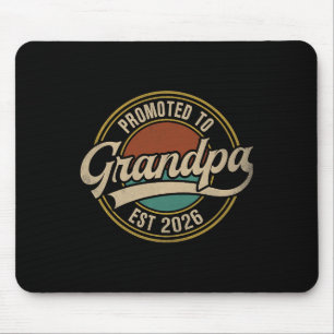 Mens Promoted To Grandpa 2026 New Grandfather Baby Mouse Mat