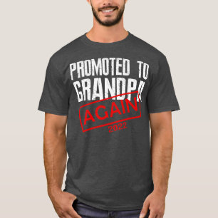 Mens Promoted To Grandpa Again Est 2022 Pregnancy T-Shirt
