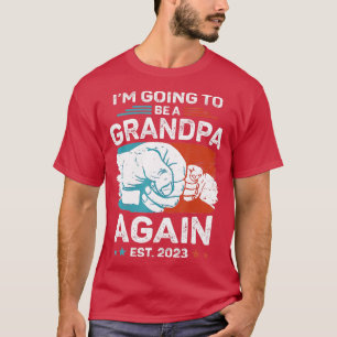 Mens Promoted To Grandpa Again Est 2023 Pregnancy T-Shirt