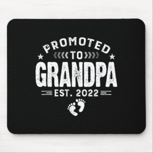 Mens Promoted To Grandpa Est 2022 Funny New Grandp Mouse Mat