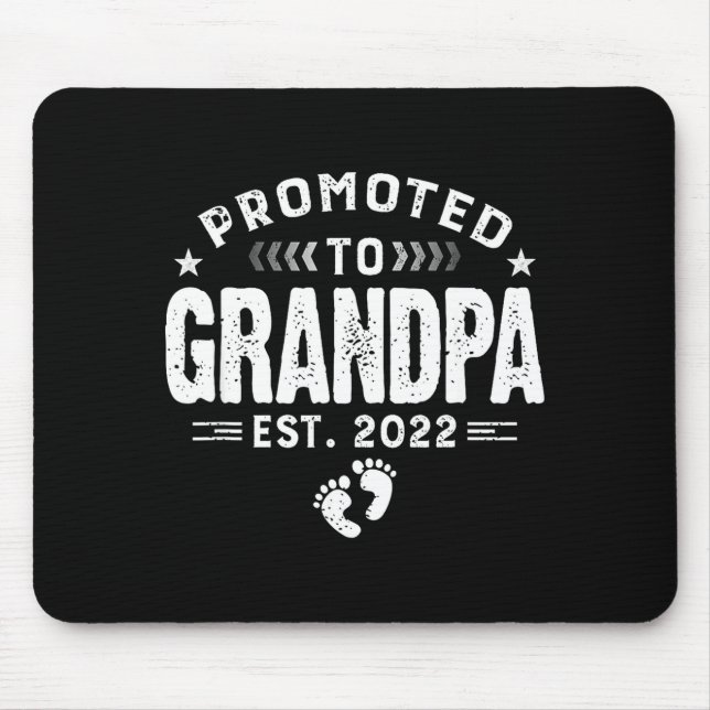 Mens Promoted To Grandpa Est 2022 Funny New Grandp Mouse Mat (Front)