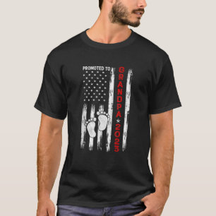 Mens Promoted To Grandpa Est 2023 American Flag Vi T-Shirt