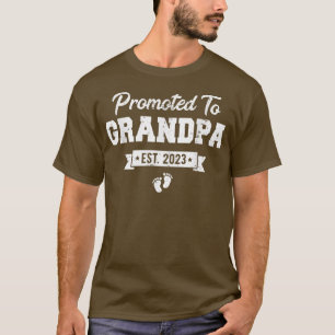 Mens Promoted to Grandpa Est 2023 Grandpa To Be, N T-Shirt