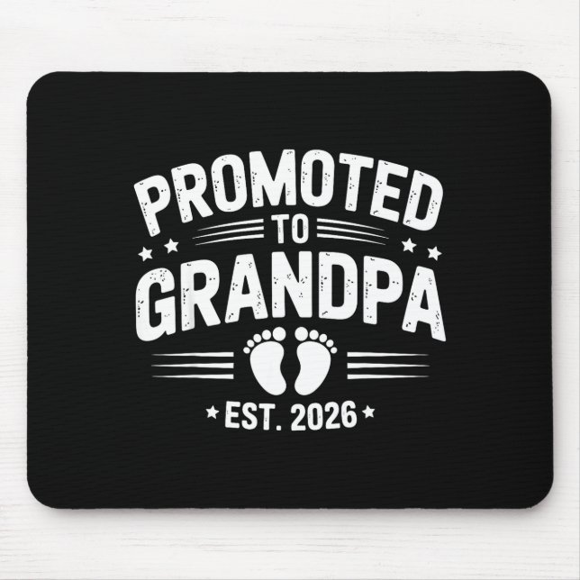 Mens Promoted To Grandpa Est 2026 New Grandpa Preg Mouse Mat (Front)