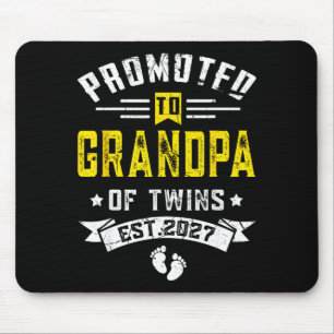 Mens promoted to grandpa of twins est 2027 mouse mat