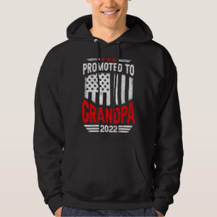 Mens Promoted To Grandpa Us Flag Pregnancy Announc Hoodie
