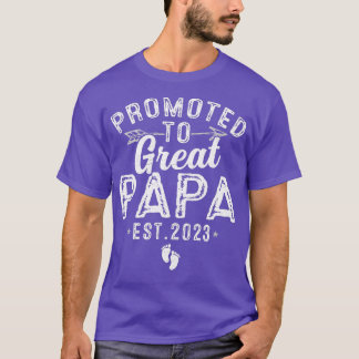 Mens Promoted To Great Papa Est  T-Shirt