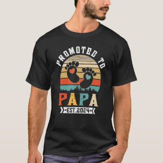 Mens Promoted to new Papa 2024 Soon to be Dad Fath T-Shirt