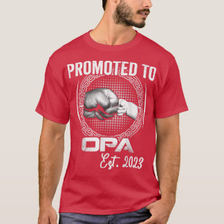 Mens Promoted to Opa Est 2023 Funny Pregnancy Anno T-Shirt