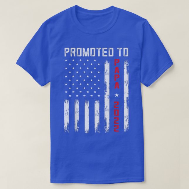 Mens Promoted To Papa , American Flag Pregnancy An T-Shirt (Design Front)