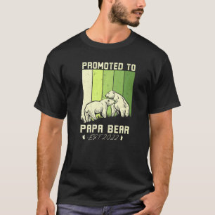 Mens Promoted To Papa Bear Est 2022 First Time Pap T-Shirt