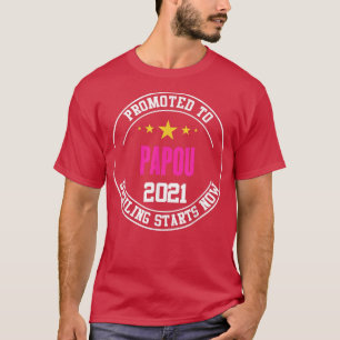 Mens Promoted to Papou, new Grandfather announceme T-Shirt