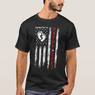 Mens Promoted To Pappy 2023 Usa Flag Father's Day T-Shirt