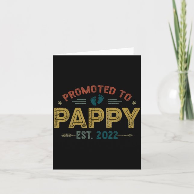 Mens Promoted To Pappy Est 2022 Funny New Pappy  Card (Front)