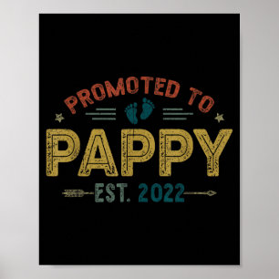 Mens Promoted To Pappy Est 2022 Funny New Pappy Poster