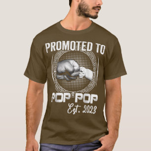 Mens Promoted to Pop Pop Est 2023 Funny Pregnancy T-Shirt
