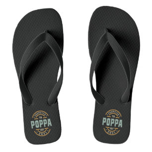 Mens Promoted To Poppa Est. 2021 - Dad Grandpa Gif Flip Flops