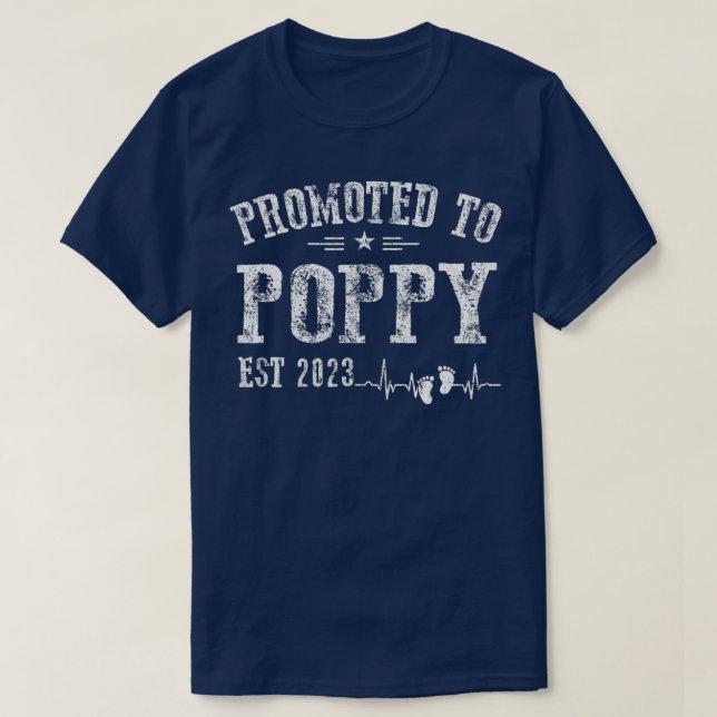Mens Promoted To Poppy Est 2023 Pregnancy T-Shirt (Design Front)