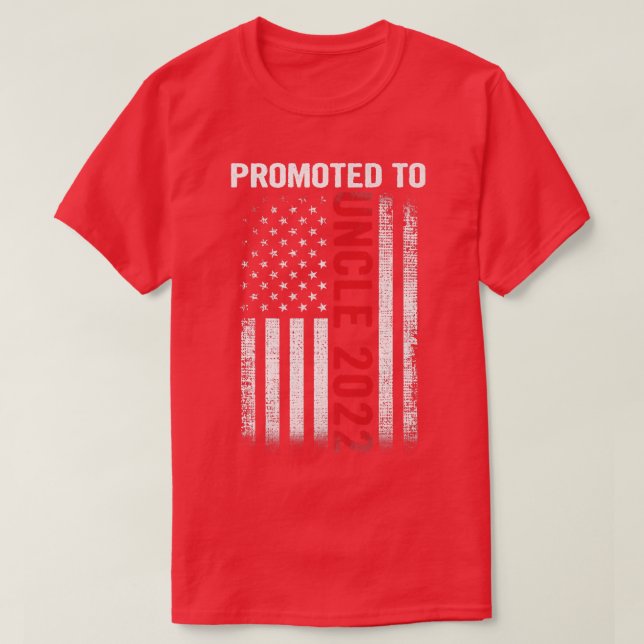 Mens Promoted to Uncle 2022 Father's Day Patriotic T-Shirt (Design Front)