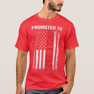 Mens Promoted to Uncle 2022 Father's Day Patriotic T-Shirt