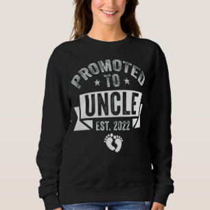 Mens Promoted To Uncle 2022 Retro Pregnancy Annou Sweatshirt