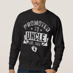 Mens Promoted To Uncle 2022 Retro Pregnancy Annou Sweatshirt