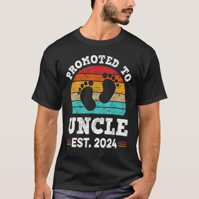 Mens Promoted to Uncle 2024 Soon To Be Uncle for N T-Shirt (Front)