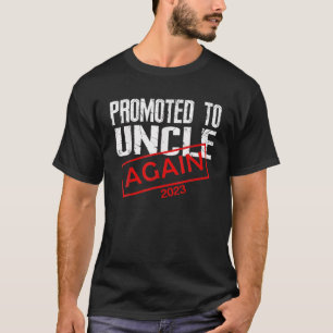 Mens Promoted To Uncle Again Est 2023 Pregnancy Fa T-Shirt