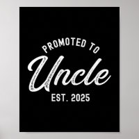 Mens Promoted To Uncle Est 2025 Funny Baby Announc