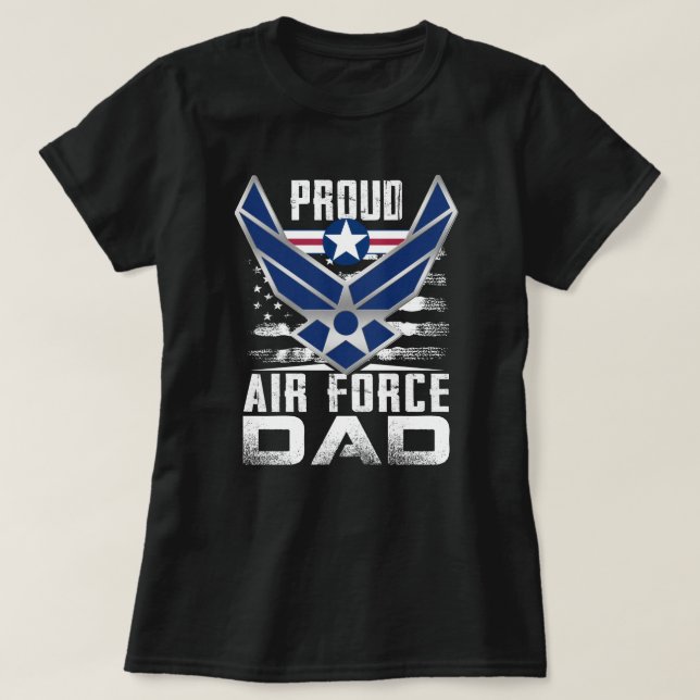 Mens Proud Air Force Dad Military Veteran  T-Shirt (Design Front)