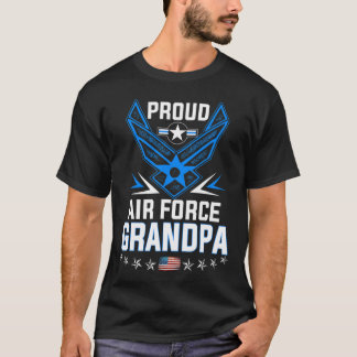 Mens Proud Air Force Grandpa Military Veteran Tee
