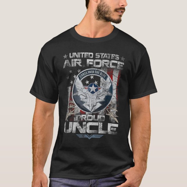 Mens Proud Air Force Uncle Shirt Military Family P (Front)