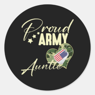 Mens Proud Army Auntie Camouflage Dog Tag Usa