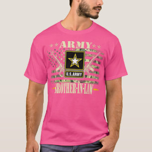 Mens Proud Army BrotherInLaw United States USA Fla T-Shirt