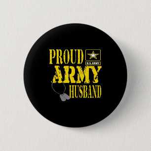 Mens Proud Army Husband Military Artwork 6 Cm Round Badge
