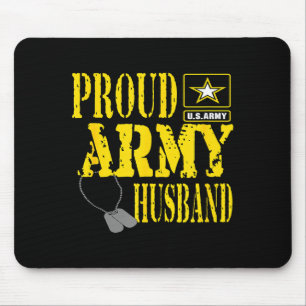 Mens Proud Army Husband Military Design Mouse Mat