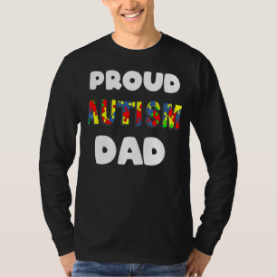 Mens Proud Autism Dad Coloured Jigsaw Puzzle Piece T-Shirt