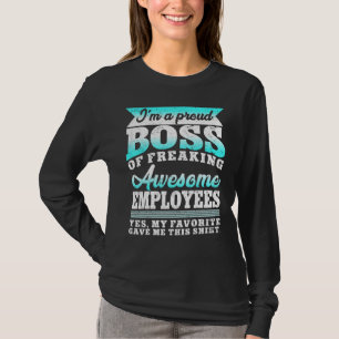Mens Proud Boss of Awesome Employees Employer Appr T-Shirt