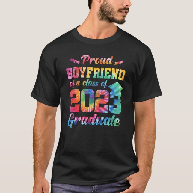 Mens Proud Boyfriend Of A Class Of 2023 Graduate S T-Shirt (Front)