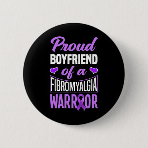 Mens Proud Boyfriend Of A Fibromyalgia Warrior 6 Cm Round Badge