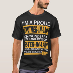 Mens Proud Brother in law Fathers day gifts From S T-Shirt