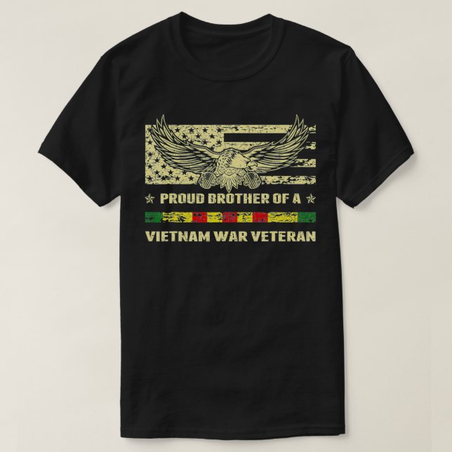 Mens Proud Brother Of A Vietnam Veteran Military V T-Shirt (Design Front)