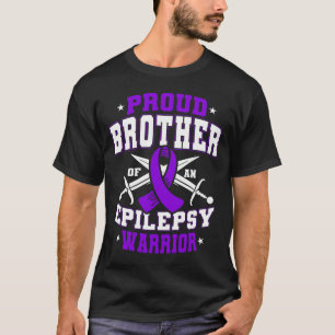 Mens proud brother of an epilepsy warrior purple T-Shirt