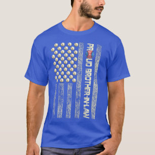 Mens Proud BrotherInLaw American Flag Baseball Pat T-Shirt