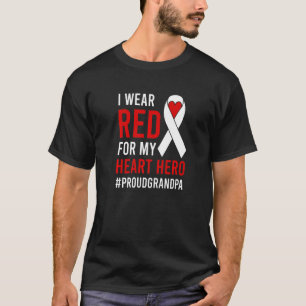 Mens Proud CHD Warrior Grandpa Congenital Heart Di T-Shirt