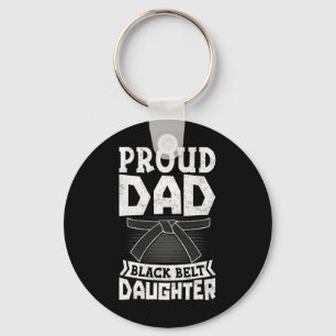 Mens Proud Dad Black Belt Daughter Martial Arts Ka Key Ring