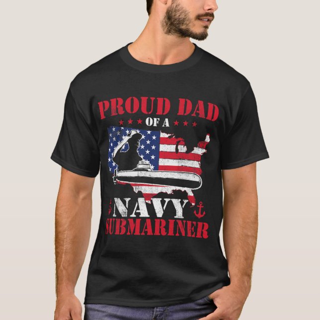 Mens Proud Dad Of A Navy Submariner - Patriotic Ve T-Shirt (Front)