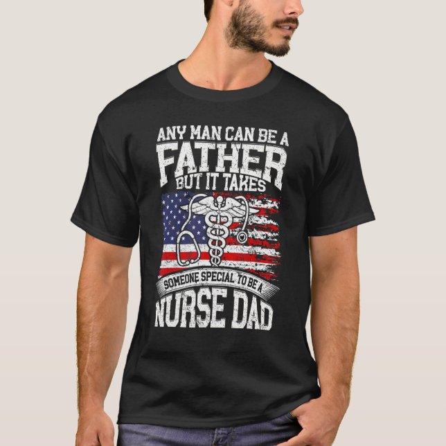 Mens Proud Dad Of A Nurse Daughter  Fathers Day Nu T-Shirt (Front)
