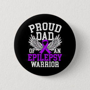 Mens Proud Dad Of An Epilepsy Warrior Epilepsy Awa 6 Cm Round Badge